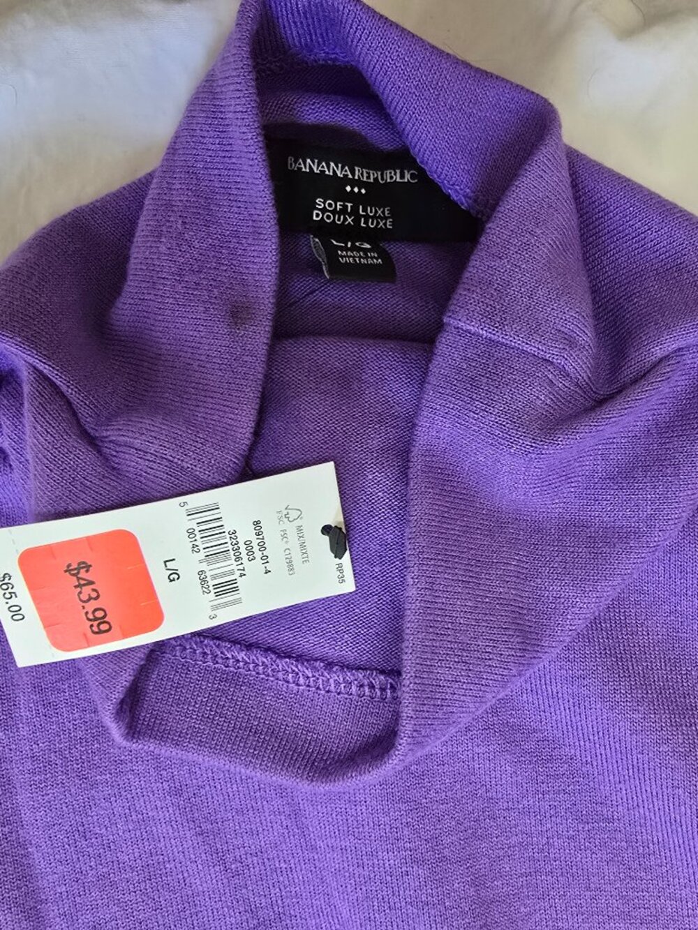 Banana Republic Mock Neck Short Sleeve Sweater – Purple – NWT – Size Large